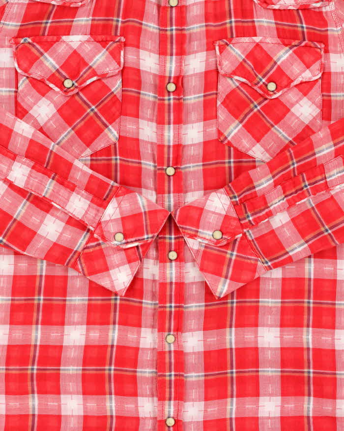 Vintage Nudie Jeans Soft Cotton Plaid Snap Button Long Sleeve Western Shirt - M