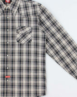 Vintage 1990s Element Checked Western Snap Button Long Sleeve Shirt - L