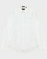 Vintage 1970s Christian Dior Monsieur Durable Press Striped Long Sleeve Dress Shirt - L