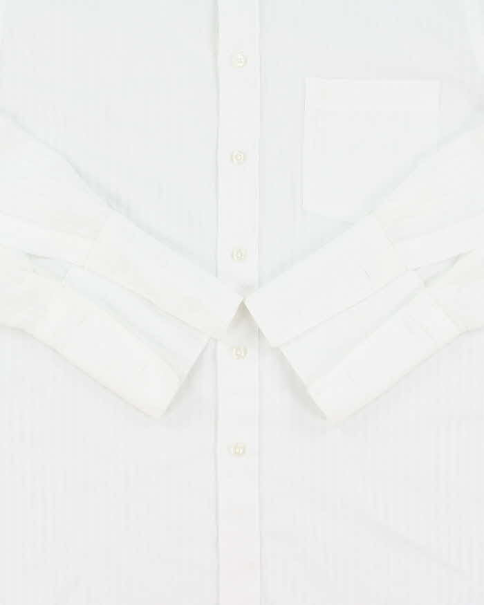 Vintage 1970s Christian Dior Monsieur Durable Press Striped Long Sleeve Dress Shirt - L