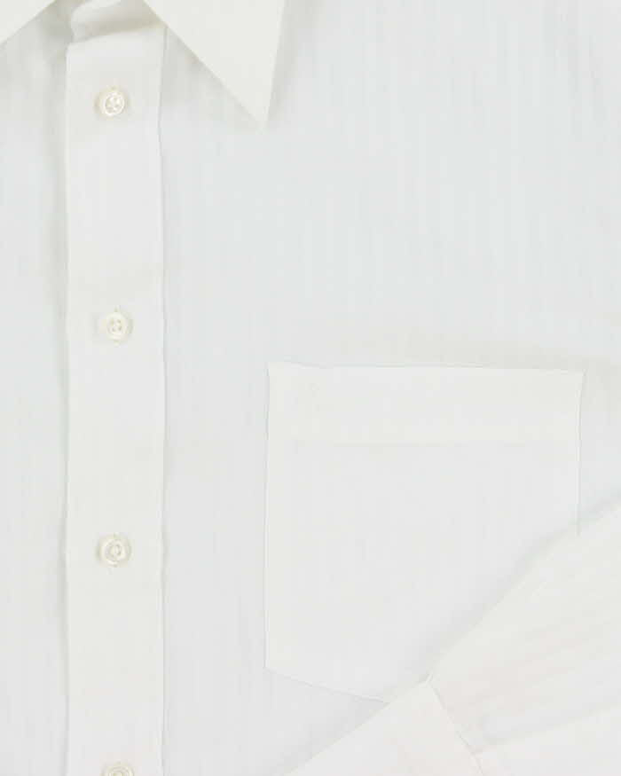 Vintage 1970s Christian Dior Monsieur Durable Press Striped Long Sleeve Dress Shirt - L
