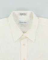 Vintage 1990s Christian Dior Striped Long Sleeve Dress Shirt - XL