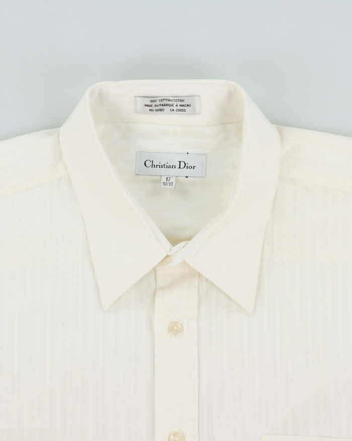 Vintage 1990s Christian Dior Striped Long Sleeve Dress Shirt - XL