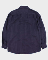 Vintage 1990s Club International Deep Purple Silk Long Sleeve Shirt - L