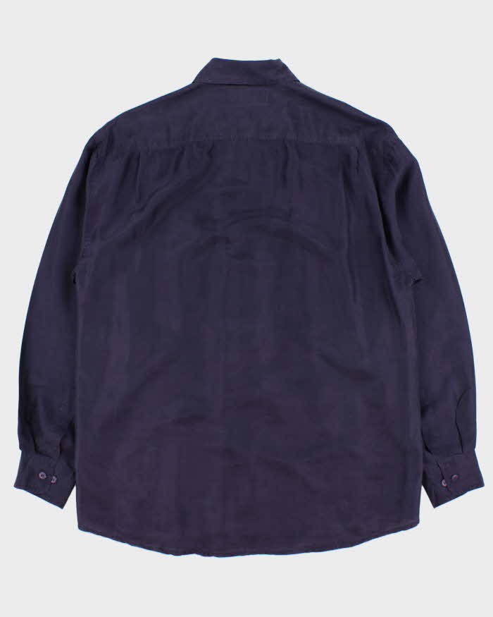 Vintage 1990s Club International Deep Purple Silk Long Sleeve Shirt - L
