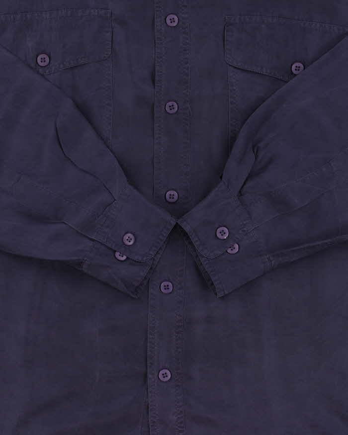 Vintage 1990s Club International Deep Purple Silk Long Sleeve Shirt - L