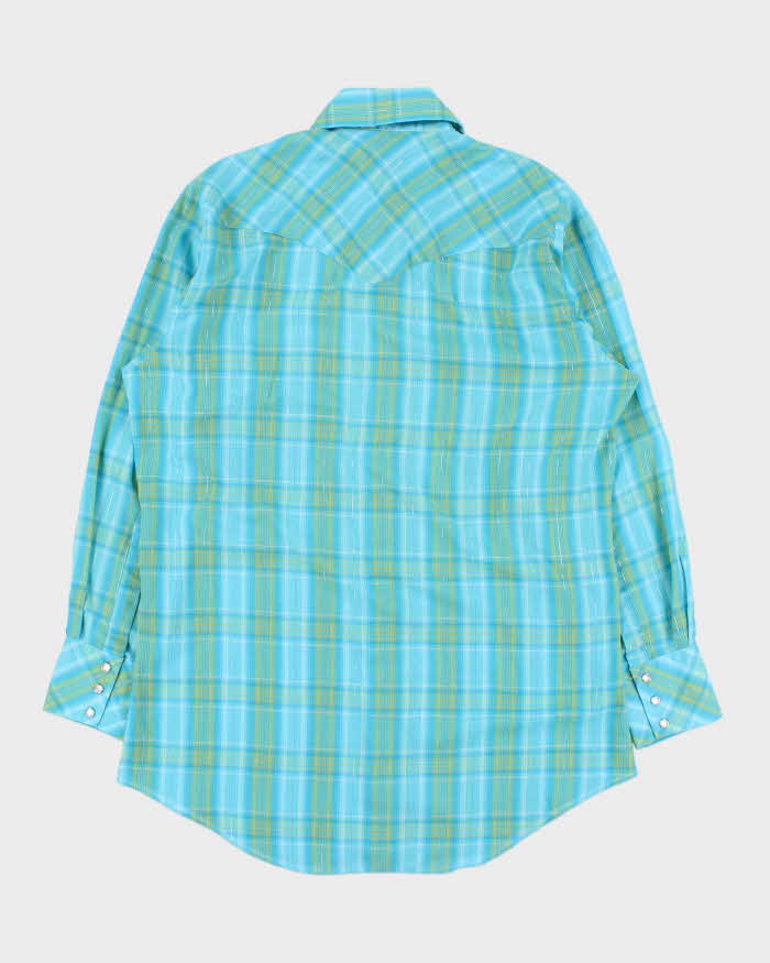 Vintage 1970s Gulfcrest Checked Western Snap Button Long Sleeve Shirt - M