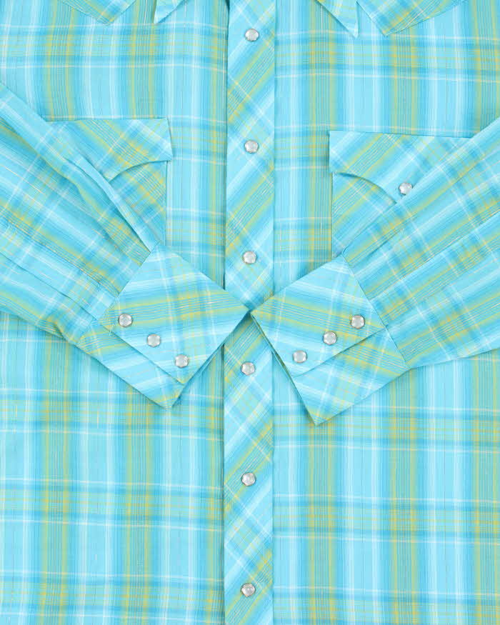 Vintage 1970s Gulfcrest Checked Western Snap Button Long Sleeve Shirt - M