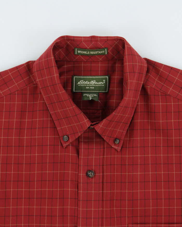 Vintage Eddier Bauer Oversized Heavyweight Checked Long Sleeve Shirt - L