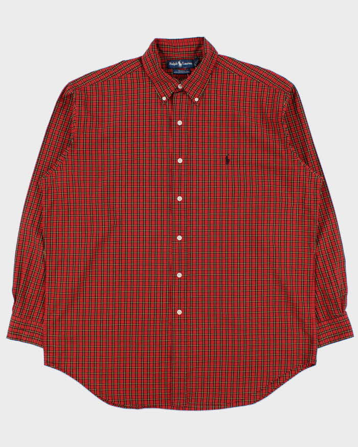 Vintage 1990s Ralph Lauren Oversized Checked Long Sleeve Shirt - L