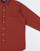Vintage 1990s Ralph Lauren Oversized Checked Long Sleeve Shirt - L