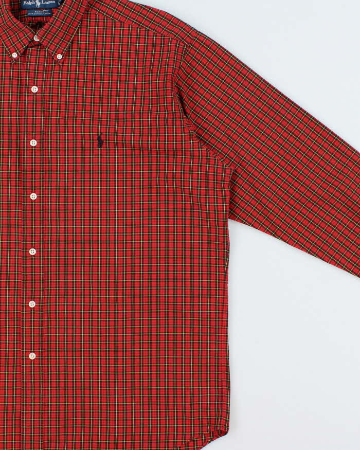 Vintage 1990s Ralph Lauren Oversized Checked Long Sleeve Shirt - L