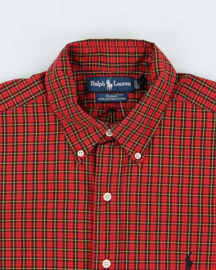 Vintage 1990s Ralph Lauren Oversized Checked Long Sleeve Shirt - L