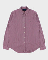 Vintage Y2K 00s Ralph Lauren Striped Custom Fit Long Sleeve Shirt - M