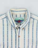 Vintage 1990s MWG Striped Long Sleeve Denim Western Shirt - XL