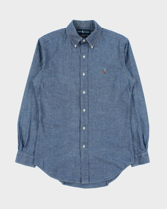 Vintage Y2K 00s Ralph Lauren Chambray Denim Classic Fit Long Sleeve Shirt - S