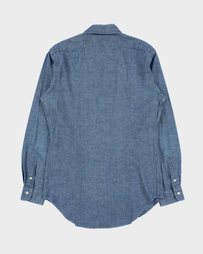 Vintage Y2K 00s Ralph Lauren Chambray Denim Classic Fit Long Sleeve Shirt - S
