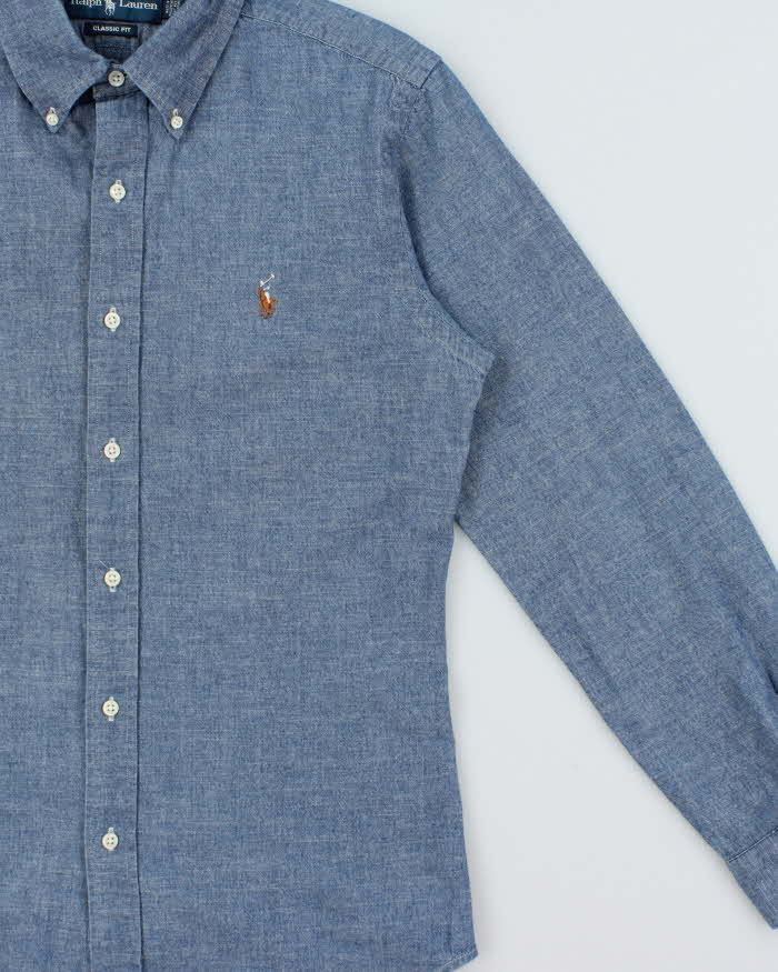 Vintage Y2K 00s Ralph Lauren Chambray Denim Classic Fit Long Sleeve Shirt - S