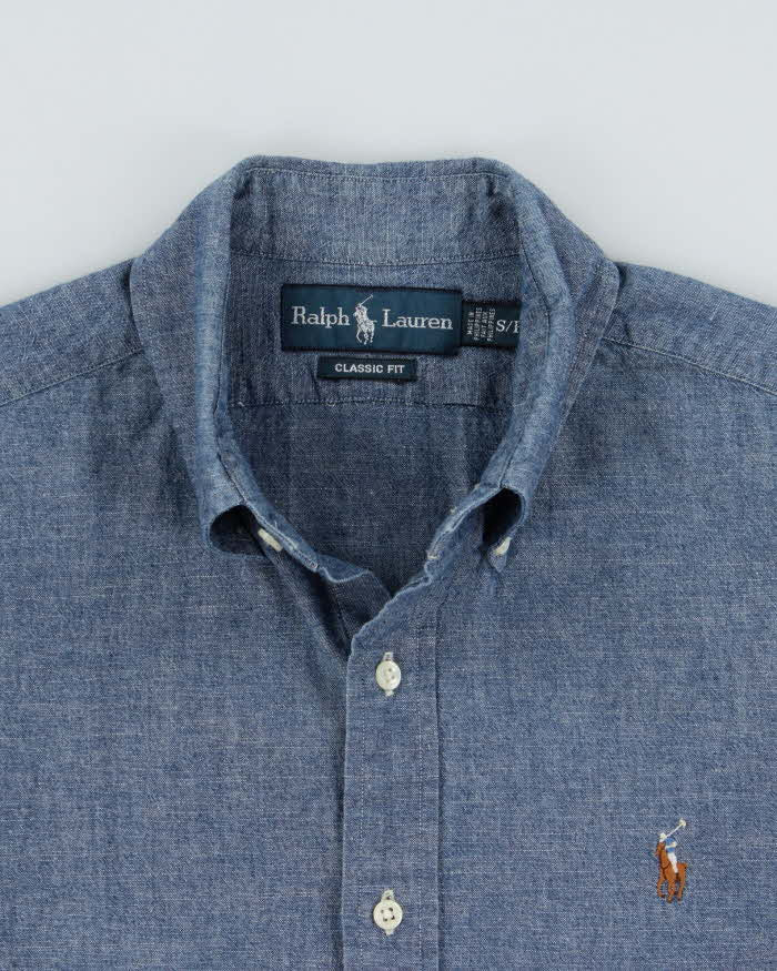 Vintage Y2K 00s Ralph Lauren Chambray Denim Classic Fit Long Sleeve Shirt - S