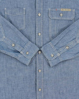 Vintage True Religion Contrast Stitch Chambray Denim Long Sleeve Utility Shirt - L