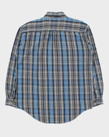 Vintage 1994 Levi's Grey Tab Plaid Tartan Long Sleeve Denim Shirt - M