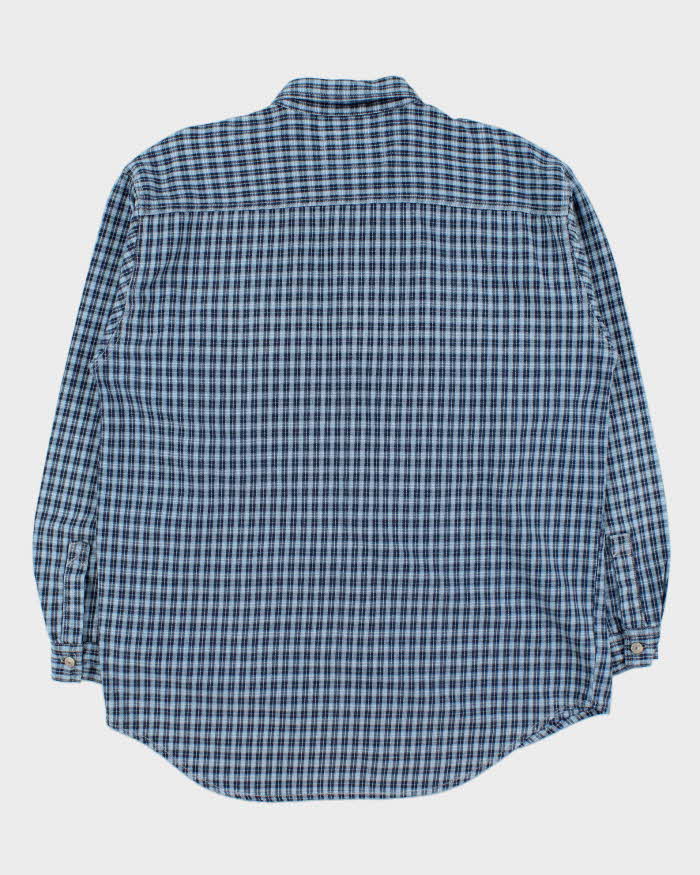 Vintage 1990s Levi's White Tab Plaid Long Sleeve Denim Shirt - L
