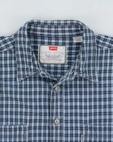 Vintage 1990s Levi's White Tab Plaid Long Sleeve Denim Shirt - L