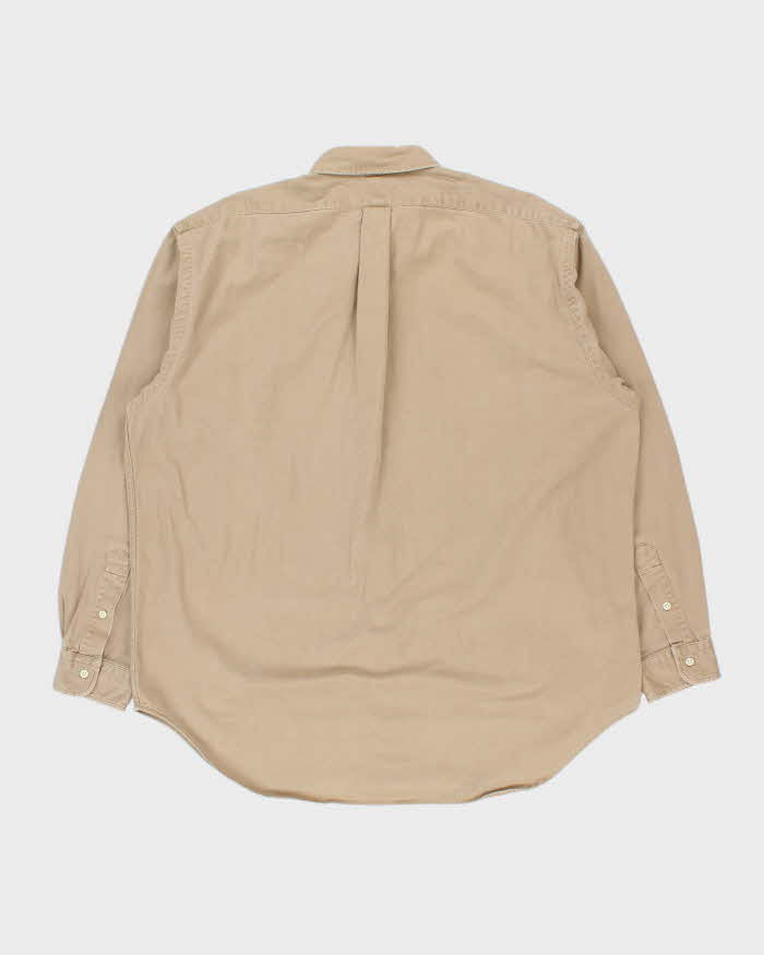 Vintage 1990s Polo Ralph Lauren Desert Khaki Long Sleeve Oxford Cloth Shirt - XL