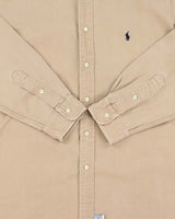 Vintage 1990s Polo Ralph Lauren Desert Khaki Long Sleeve Oxford Cloth Shirt - XL