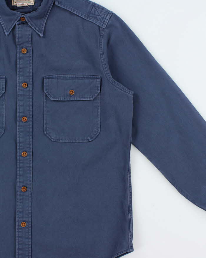 Vintage Polo Ralph Lauren Prussian Blue Denim Long Sleeve Utility Shirt - M
