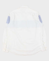 Vintage Polo Ralph Lauren Chambray Stripe Embroidered Tartan Spell Out Classic Fit Long Sleeve Oxford Shirt - L