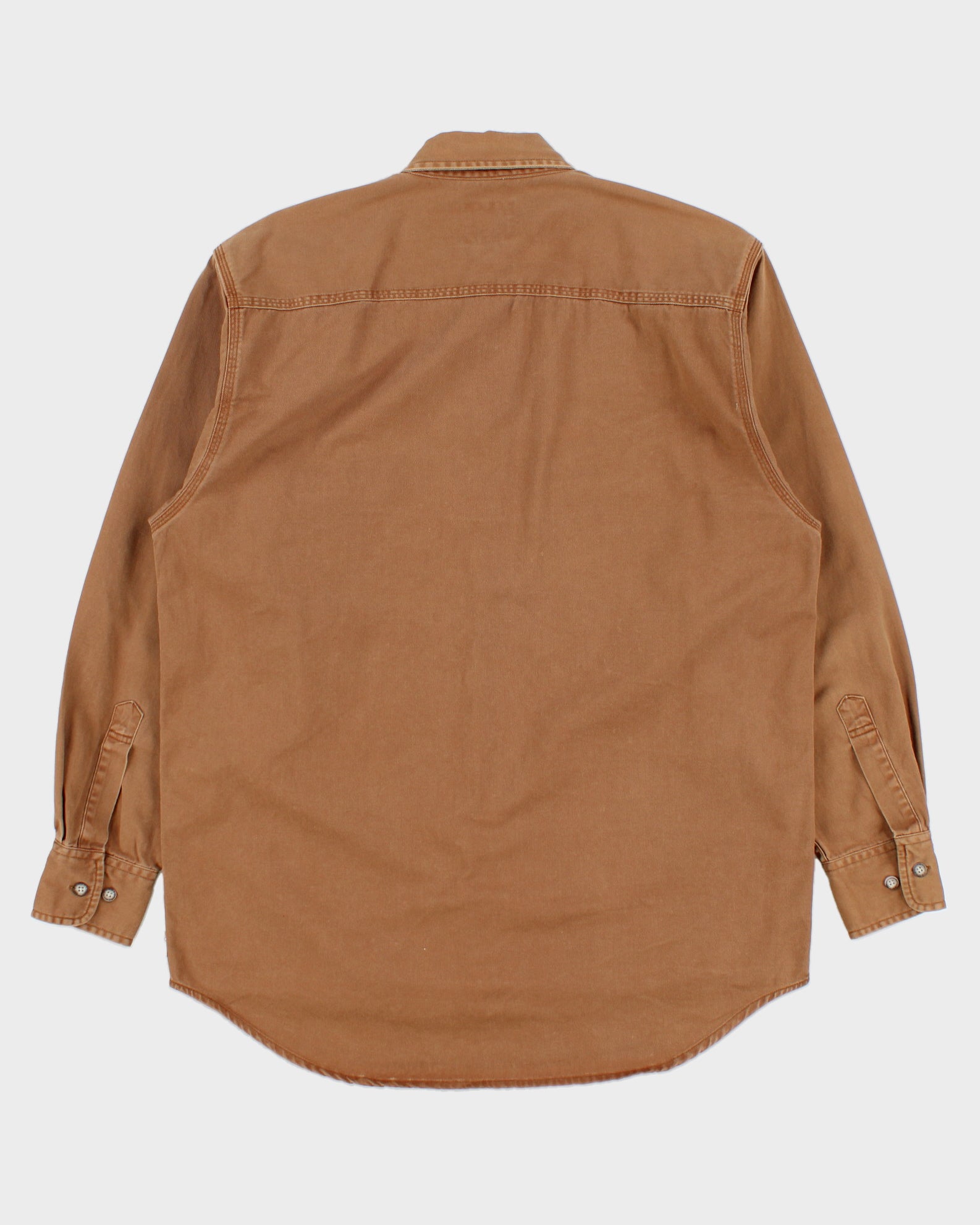 Vintage Lee Riders Tan Denim Made In USA Long Sleeve Workwear Shirt - M