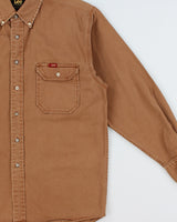 Vintage Lee Riders Tan Denim Made In USA Long Sleeve Workwear Shirt - M