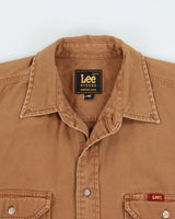 Vintage Lee Riders Tan Denim Made In USA Long Sleeve Workwear Shirt - M