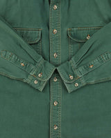 Vintage 1990s Stone Pine Green Contrast Stitch Long Sleeve Denim Shirt - L
