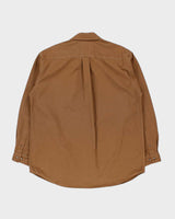 Vintage Carhartt Tan Brown Heavyweight Canvas Long Sleeve Utility Shirt - XL