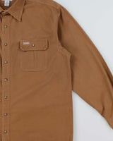 Vintage Carhartt Tan Brown Heavyweight Canvas Long Sleeve Utility Shirt - XL