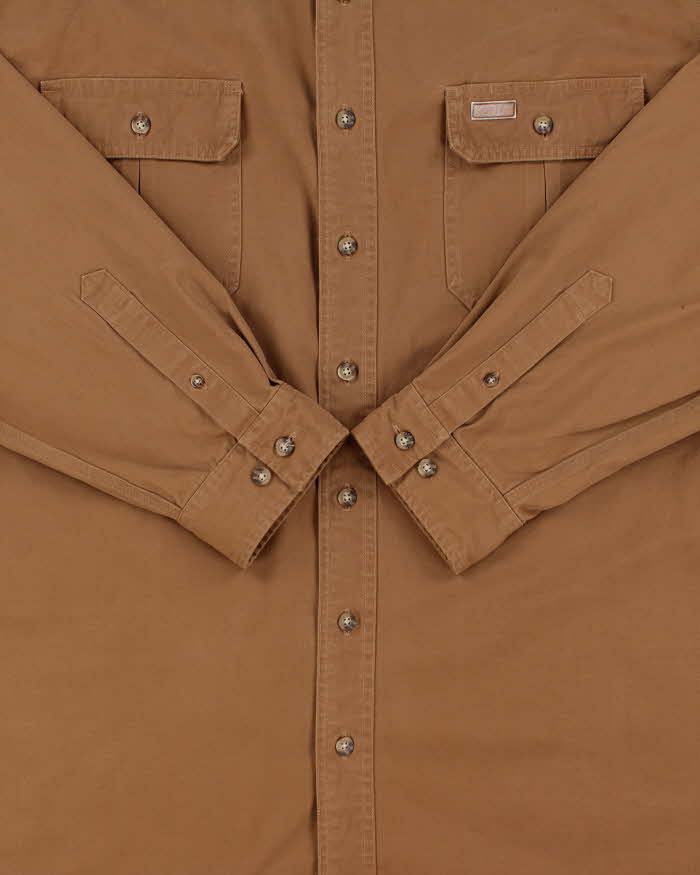 Vintage Carhartt Tan Brown Heavyweight Canvas Long Sleeve Utility Shirt - XL
