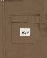 Welcome Skateboards Khaki Twill Canvas Short Sleeve Zip Shirt - S