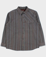 Vintage Mountain Hardwear Embroidered Striped Long Sleeve Technical Shirt - L