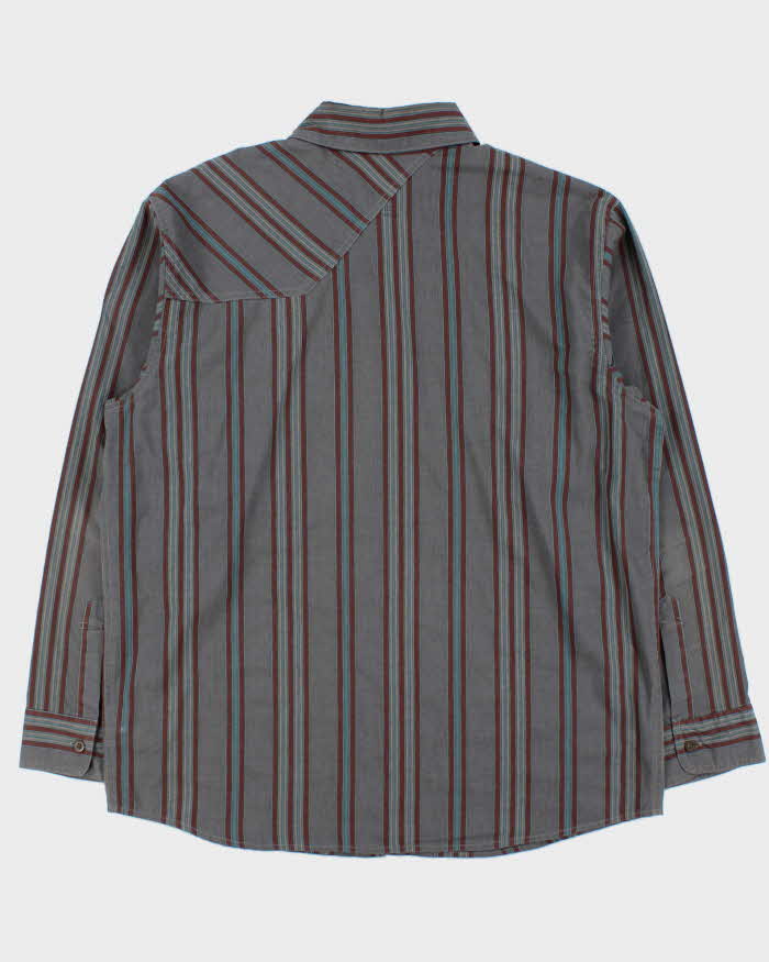 Vintage Mountain Hardwear Embroidered Striped Long Sleeve Technical Shirt - L