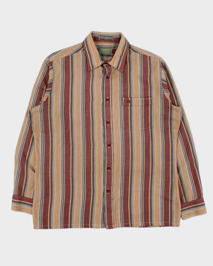 Vintage 1980s Givenchy Striped Durable Press Long Sleeve Pocket Shirt - L