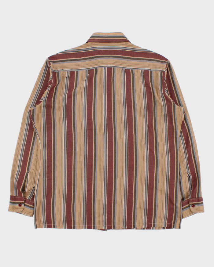 Vintage 1980s Givenchy Striped Durable Press Long Sleeve Pocket Shirt - L
