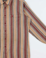 Vintage 1980s Givenchy Striped Durable Press Long Sleeve Pocket Shirt - L