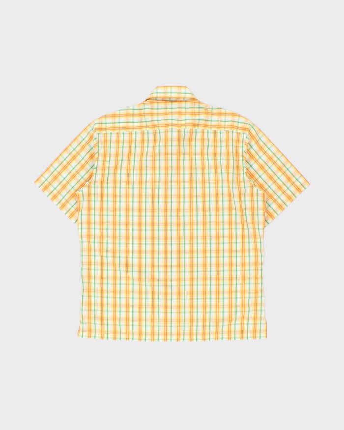 Vintage Y2K 00s GQ Plaid Superfine Cotton Short Sleeve Dagger Collar Shirt - XL