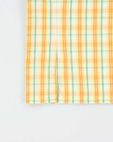 Vintage Y2K 00s GQ Plaid Superfine Cotton Short Sleeve Dagger Collar Shirt - XL