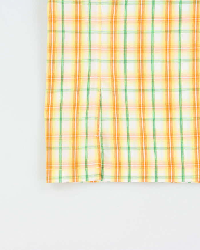 Vintage Y2K 00s GQ Plaid Superfine Cotton Short Sleeve Dagger Collar Shirt - XL