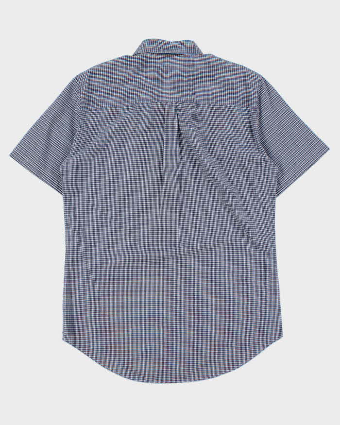Vintage Y2K 00s Louis Vuitton Plaid Embroidered LV Short Sleeve Shirt - L