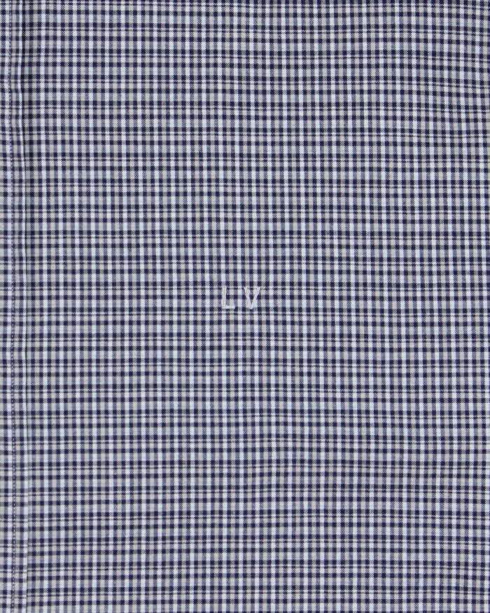 Vintage Y2K 00s Louis Vuitton Plaid Embroidered LV Short Sleeve Shirt - L
