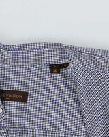Vintage Y2K 00s Louis Vuitton Plaid Embroidered LV Short Sleeve Shirt - L